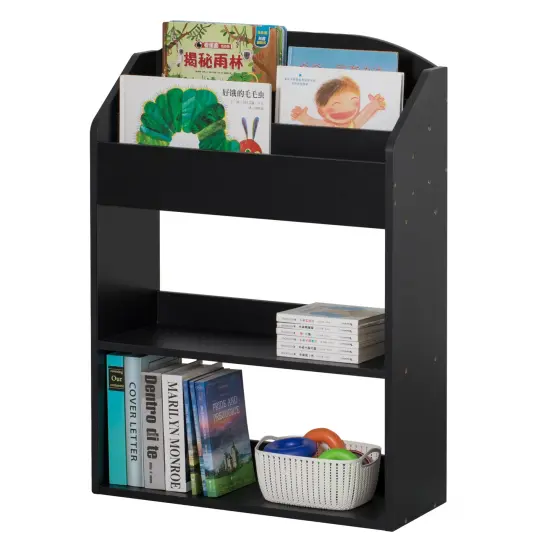 Modern Wooden Storage Bookcase with Shelf, Playroom Bedroom Living and Office White {7}