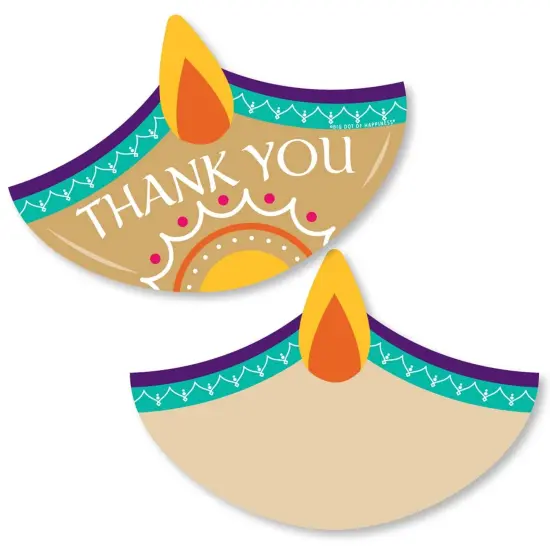 Big Dot of Happiness Happy Diwali - Shaped Thank You Cards - Festival of Lights Party Thank You Note Cards with Envelopes - Set of 12 {1}