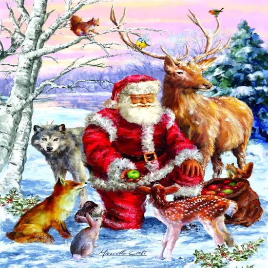 Sunsout Santa's Menagerie 1000 pc Christmas Jigsaw Puzzle 60661 {1}