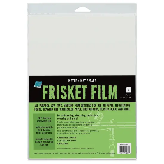 Grafix All-Purpose Frisket Film - 6 Sheets, 9" x 12", Matte, Low Tack {1}