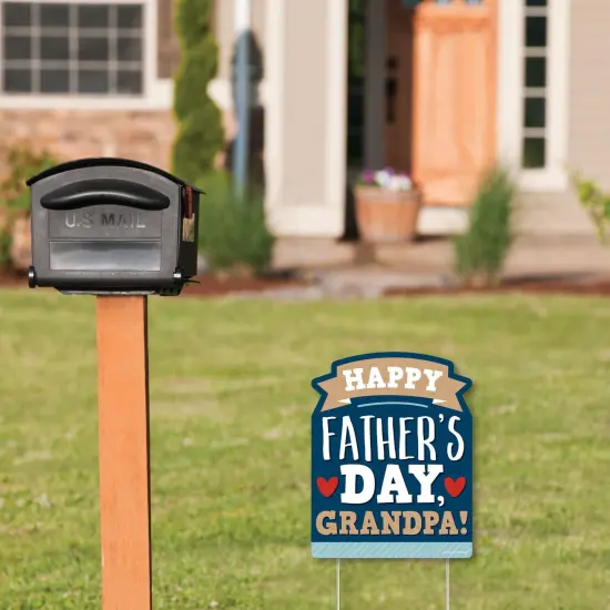 Big Dot of Happiness Grandpa, Happy Father's Day - Outdoor Lawn Sign - We Love Grandfather Yard Sign - 1 Piece {3}