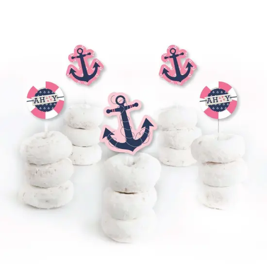 Big Dot of Happiness Ahoy - Nautical Girl - Dessert Cupcake Toppers - Baby Shower or Birthday Party Clear Treat Picks - Set of 24 {3}