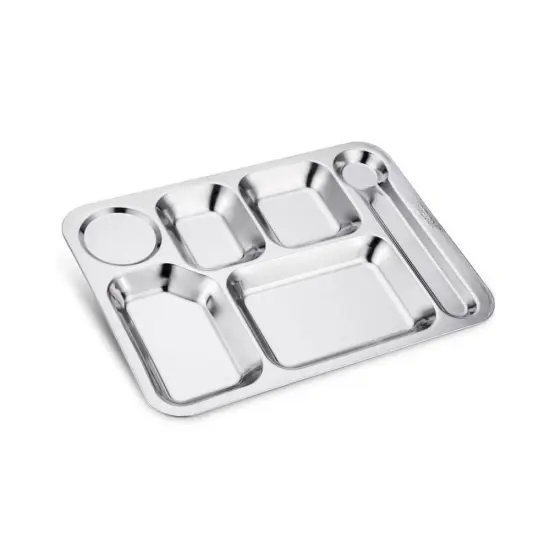 Durable Extra Strong Stainless Steel Picnic Tray 6 Compartments {5}