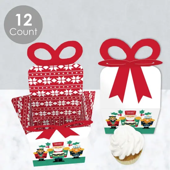 Big Dot of Happiness Christmas Nutcracker - Square Favor Gift Boxes - Holiday Party Bow Boxes - Set of 12 {4}