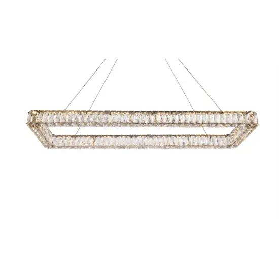 Monroe 50 inch LED Single rectangle pendant in gold {3}