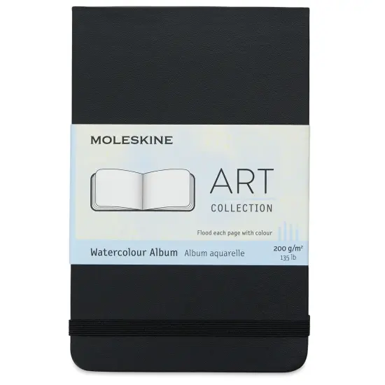 Moleskine Art Collection Watercolor Album - 3-1/2" x 5-1/2", Landscape, 60 Pages, Black {2}