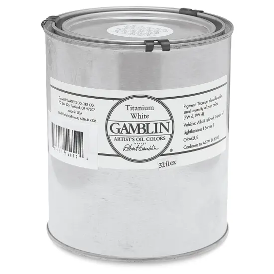 Gamblin Artist's Oil Color - Titanium White, 32 oz Can {1}