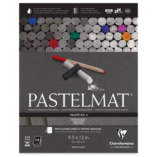 Clairefontaine Pastelmat Pad - 9-1/2" x 12", Charcoal Grey, 12 Sheets {1}
