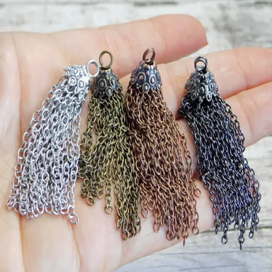 69x12mm Chain Tassel -- Choose Your Color Antique Silver(2030) {2}