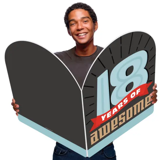 Big Dot of Happiness Boy 18th Birthday - Happy Eighteenth Birthday Giant Greeting Card - Big Shaped Jumborific Card {1}