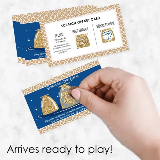 Big Dot of Happiness Ramadan - Eid Mubarak Al Siniya Game Scratch Off Cards - 22 Count {3}