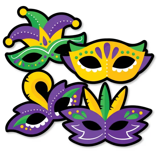Big Dot of Happiness Colorful Mardi Gras Mask - Decorations DIY Masquerade Party Essentials - Set of 20 {3}