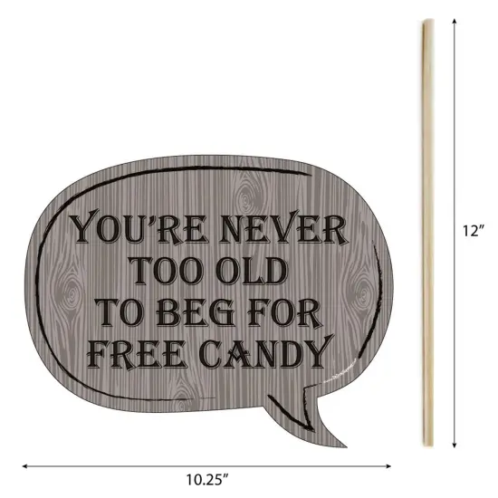 Big Dot of Happiness Funny Trick or Treat - Halloween Party - Photo Booth Props Kit - 10 Piece {4}