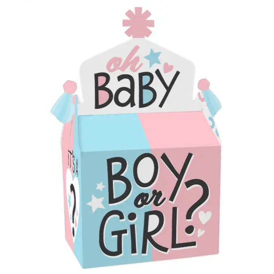 Big Dot of Happiness Baby Gender Reveal - Treat Box Party Favors - Team Boy or Girl Party Goodie Gable Boxes - Set of 12 {1}