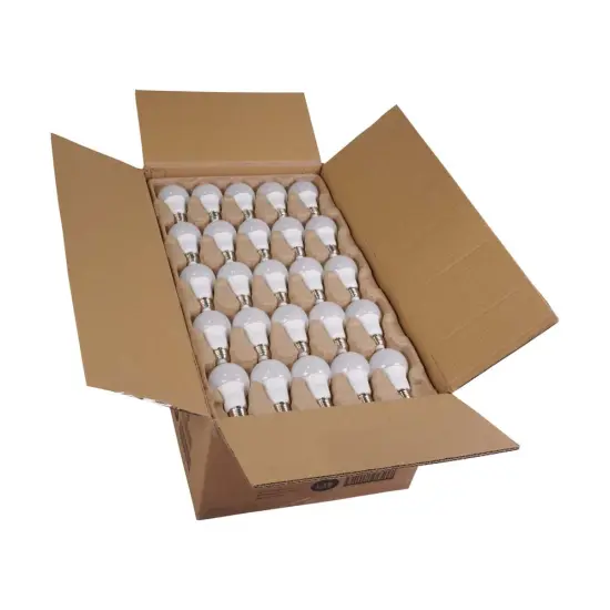 100Pk - Satco 9w 120v A19 LED Bulb Frosted E26 Medium Base 2700k - 60w-equiv {2}