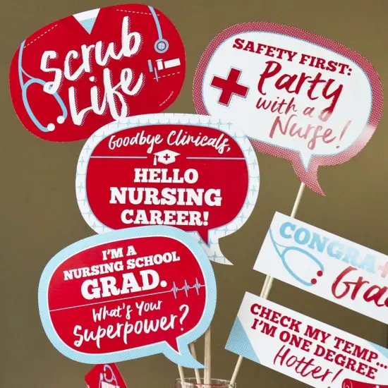 Big Dot of Happiness Funny Nurse Graduation - Medical Nursing Graduation Party Photo Booth Props Kit - 10 Piece {7}
