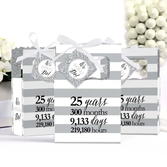 Big Dot of Happiness We Still Do - 25th Wedding Anniversary Party Favor Boxes - Set of 12 {4}