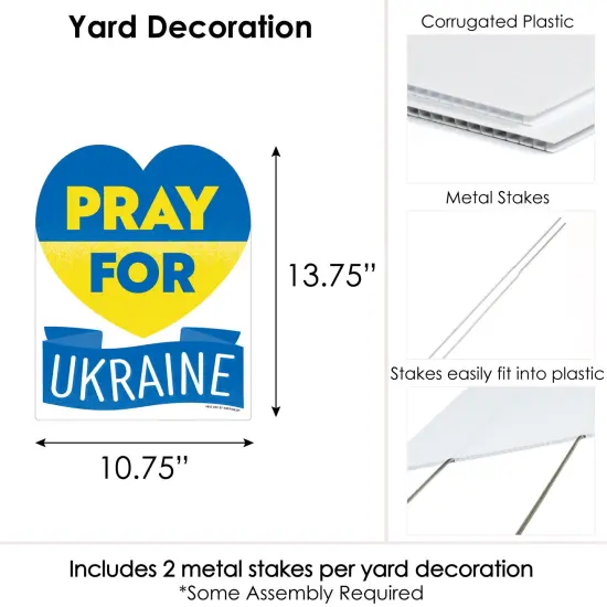 Big Dot of Happiness We Stand with Ukraine - Outdoor Lawn Sign - Pray For Ukraine Yard Sign - 1 Piece {7}
