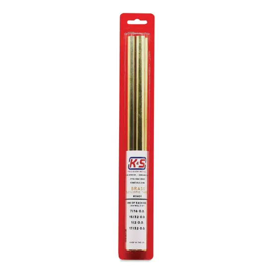 K&S Telescopic Tubing - Brass, Medium Telescoping Tubing Assortment, Pkg of 4, 12" {1}