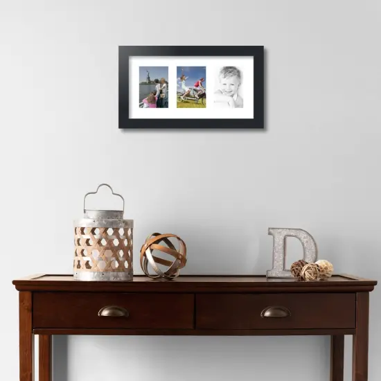 ArtToFrames Collage Photo Picture Frame with 3 - 3.5x5 inch Openings, Framed in Black with Over 62 Mat Color Options and Regular Glass (CSM-3926-29) {2}