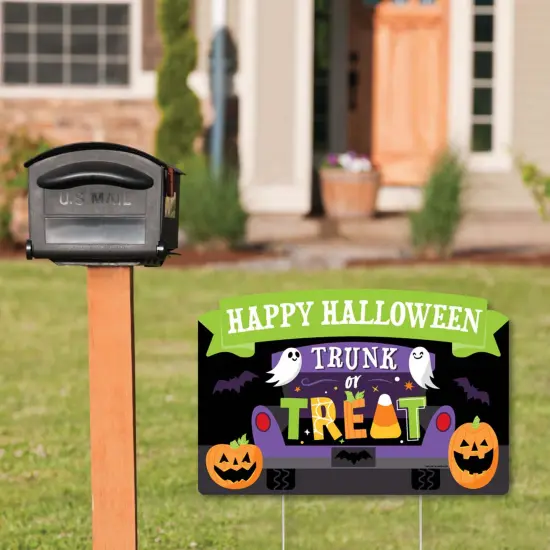 Big Dot of Happiness Trunk or Treat - Halloween Car Parade Party Yard Sign Lawn Decorations - Happy Halloween Party Yardy Sign {3}