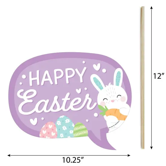 Big Dot of Happiness Funny Spring Easter Bunny - Happy Easter Party Photo Booth Props Kit - 10 Piece {6}