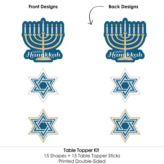 Big Dot of Happiness Happy Hanukkah - Chanukah Party Centerpiece Sticks - Table Toppers - Set of 15 {6}