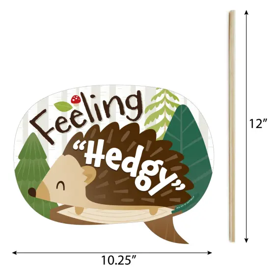 Big Dot of Happiness Funny Forest Hedgehogs - Woodland Birthday Party or Baby Shower Photo Booth Props Kit - 10 Piece {6}