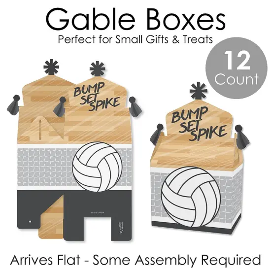Big Dot of Happiness Bump, Set, Spike - Volleyball - Treat Box Party Favors - Baby Shower or Birthday Party Goodie Gable Boxes - Set of 12 {7}