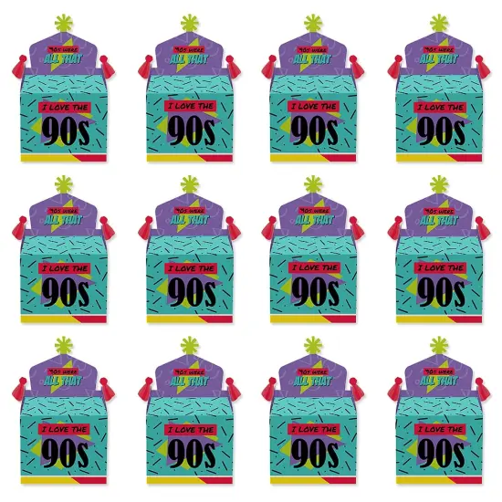 Big Dot of Happiness 90's Throwback - Treat Box Party Favors - 1990s Party Goodie Gable Boxes - Set of 12 {6}