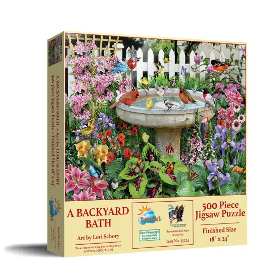 Sunsout A Backyard Bath 500 pc Jigsaw Puzzle 35224 {3}