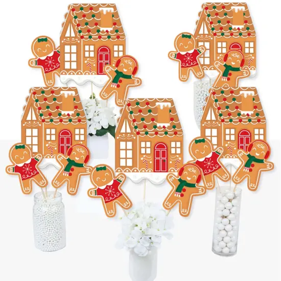 Big Dot of Happiness Gingerbread Christmas - Gingerbread Man Holiday Party Centerpiece Sticks - Table Toppers - Set of 15 {3}