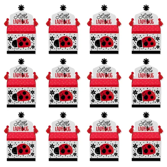 Big Dot of Happiness Happy Little Ladybug - Treat Box Party Favors - Baby Shower or Birthday Party Goodie Gable Boxes - Set of 12 {6}