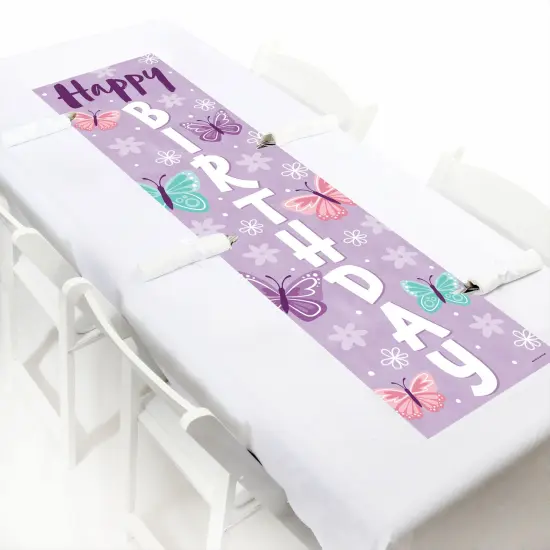 Big Dot of Happiness Beautiful Butterfly - Floral Birthday Party Front Door Decoration - Vertical Banner {6}