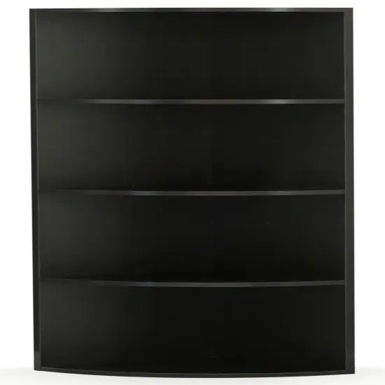 Durable 4-Tier Wooden Corner Bookshelf, Perfect for Tiny Home, Office Space, Living Room, Shelves for Bedroom, Classroom, and Library Shelving Needs Black {2}