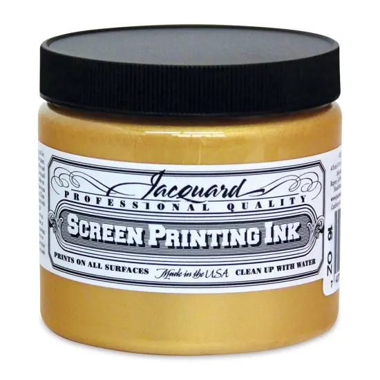 Jacquard Screen Printing Ink - Solar Gold (Metallic), 16 oz {1}