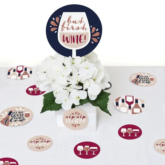 Big Dot of Happiness But First, Wine - Wine Tasting Party Giant Circle Confetti - Party Decorations - Large Confetti 27 Count {7}