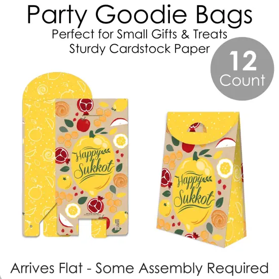 Big Dot of Happiness Sukkot - Sukkah Jewish Holiday Gift Favor Bag - Party Goodie Boxes- Set of 12 {7}