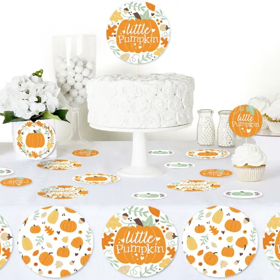 Big Dot of Happiness Little Pumpkin - Fall Birthday Party or Baby Shower Giant Circle Confetti - Party Decorations - Large Confetti 27 Count {6}