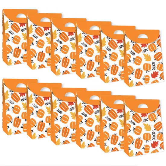 Big Dot of Happiness Fall Pumpkin - Halloween or Thanksgiving Gift Favor Bags - Party Goodie Boxes - Set of 12 {6}