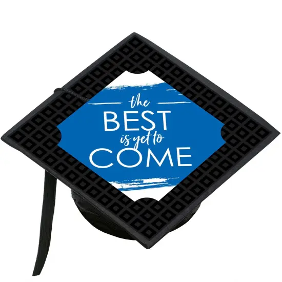 Big Dot of Happiness Blue Grad - Best is Yet to Come - Royal Blue Graduation Cap Decorations Kit - Grad Cap Cover {1}