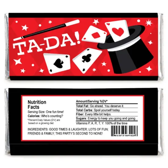 Big Dot of Happiness Ta-Da, Magic Show - Candy Bar Wrapper Magical Birthday Party Favors - Set of 24 {3}