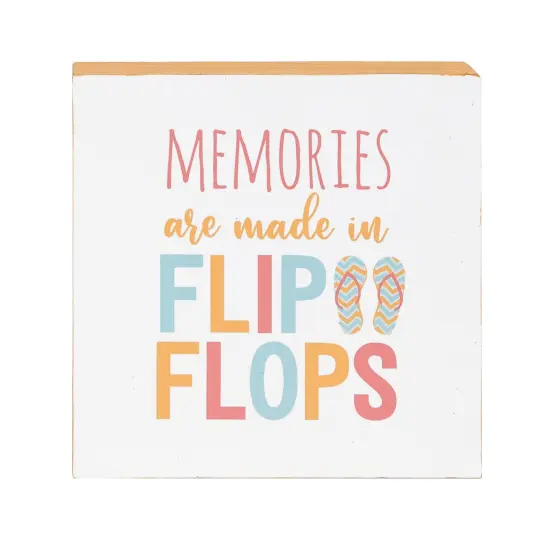 Memories Flip Flops Decorative Shelf Block {1}