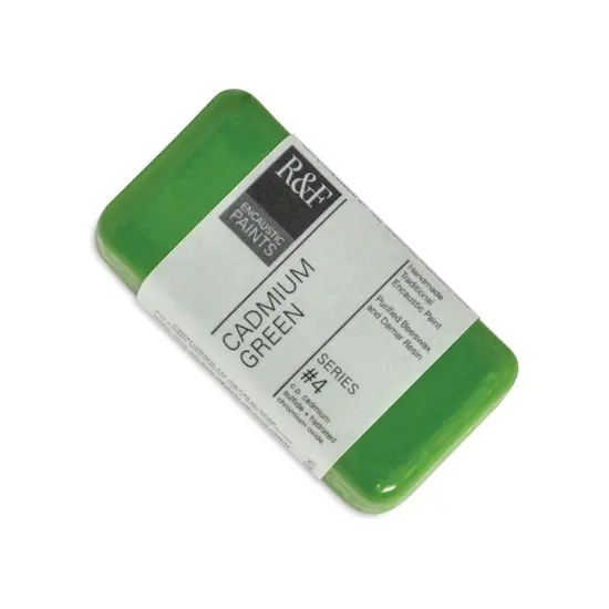 R&F Encaustic Paint Block - Cadmium Green, 40 ml block {1}
