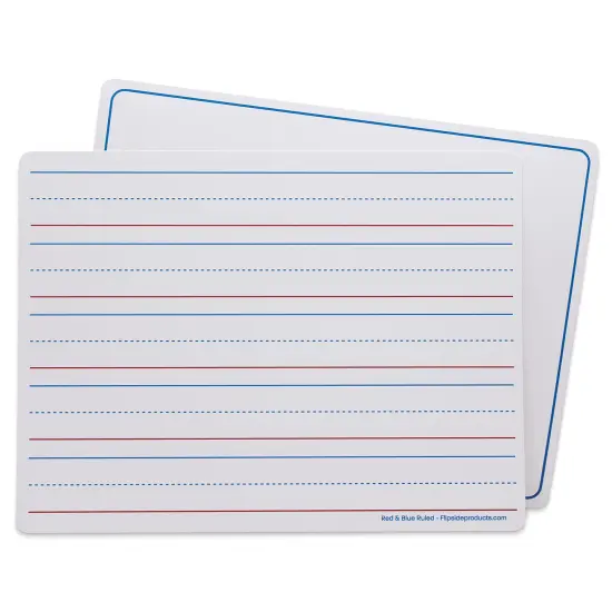 Flipside Dry Erase Learning Mats - Pkg of 12 Ruled Boards, 9" x 12" {1}