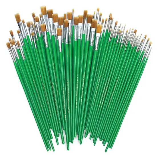 Blick Economy Golden Nylon Brush Set - Bright, Long Handle, Set of 72 {1}