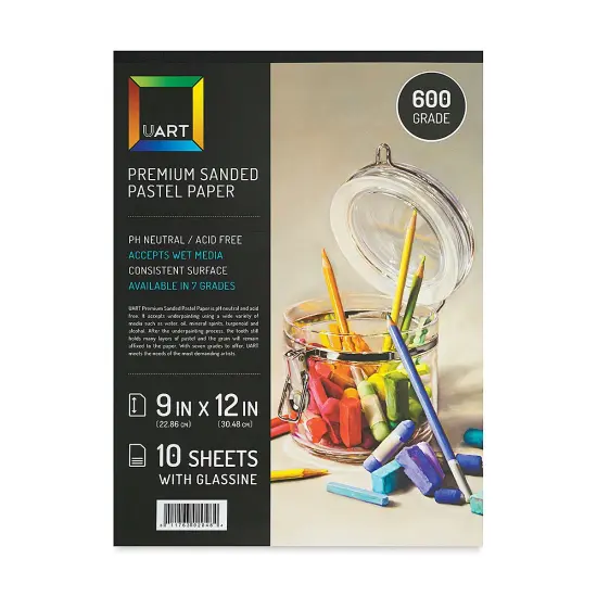 UArt Sanded Pastel Paper Pad - 600 Grit, 9" x 12", 10 Sheets, Beige {1}