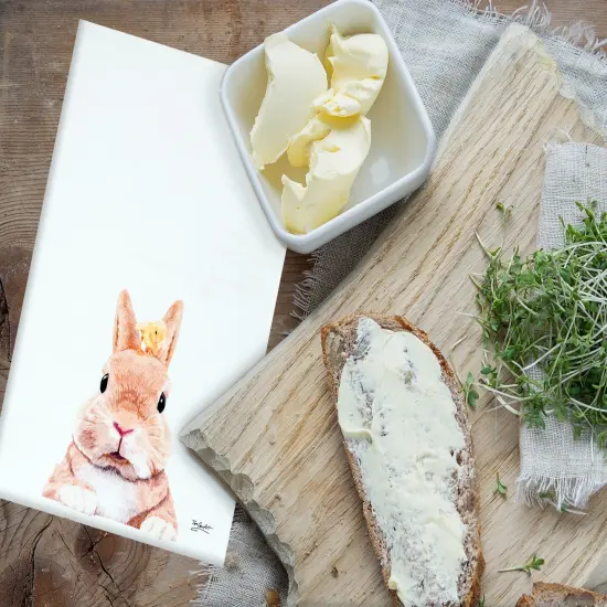 Bunny Rabbit & Duckling Easter Spring Theme Printed Flour Sack Kitchen Dishtowel {5}