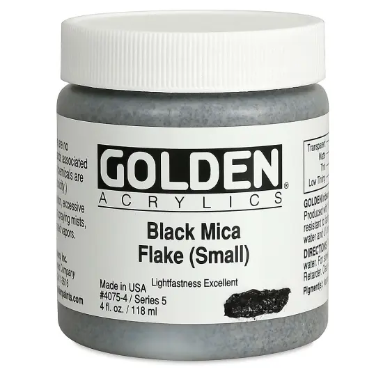 Golden Special Iridescent Acrylics - Black Mica Flake (Small), 4 oz jar {2}