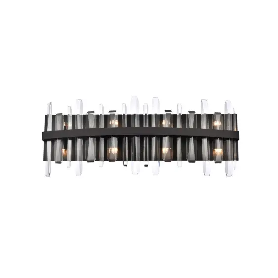 Serena 30 inch crystal bath sconce in black {1}